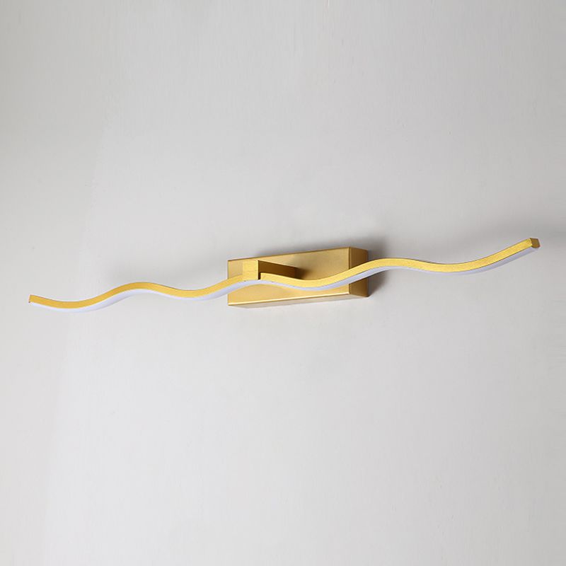 Lámpara moderna de lámpara de espejo simple lámpara de espejo de maquillaje ondulado led para baño de baño