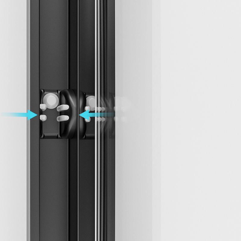 Semi Frameless Black Shower Door Double Sliding Clear Shower Doors
