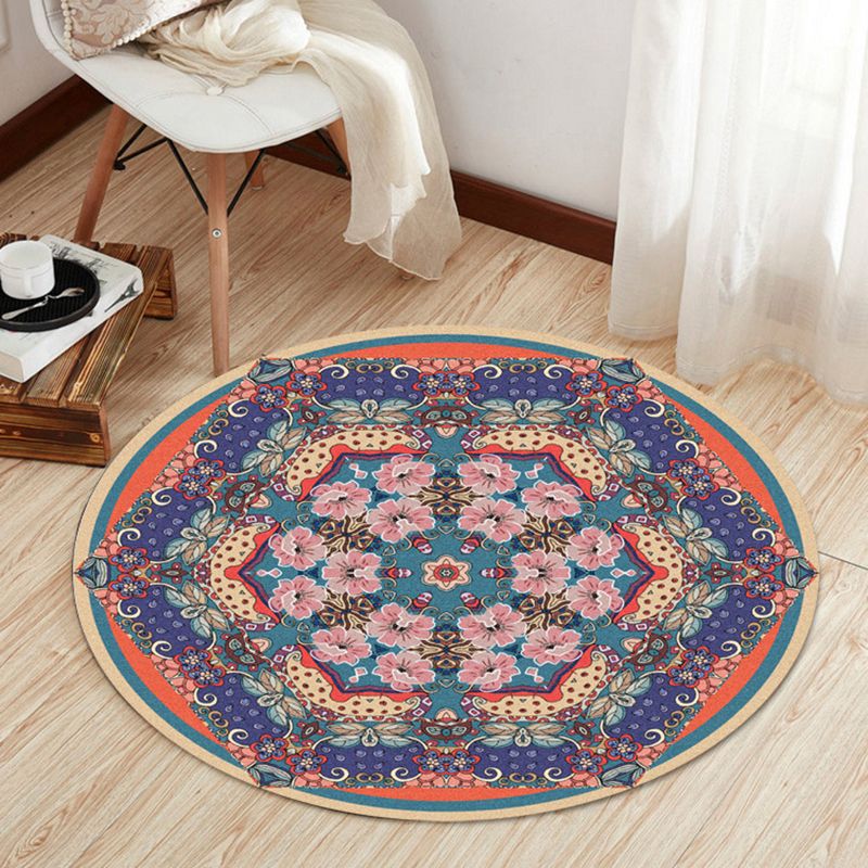 Rose Red Rug Polyester Graphic Indoor Rug Washable Rug for Drawing Room