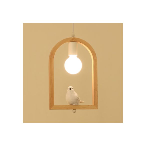 Lampada a ciondolo scale a scaffale ad arco con legno di piccione deco in legno moderno luce appesa al beige