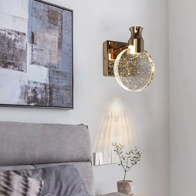 Runde LED -Wandleuchten Licht zeitgenössischer moderner Kristallschatten Innenwandlicht