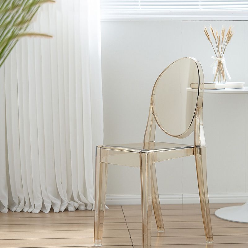 Scandinavian Plastic Dining Chairs Open Back Home Dining Side Chair