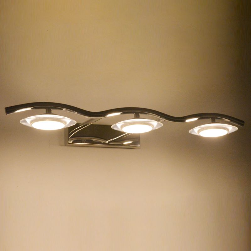 Chrome Wall Lamp Sconce Modern Acrylic Sconce Light Fixture for Bathroom