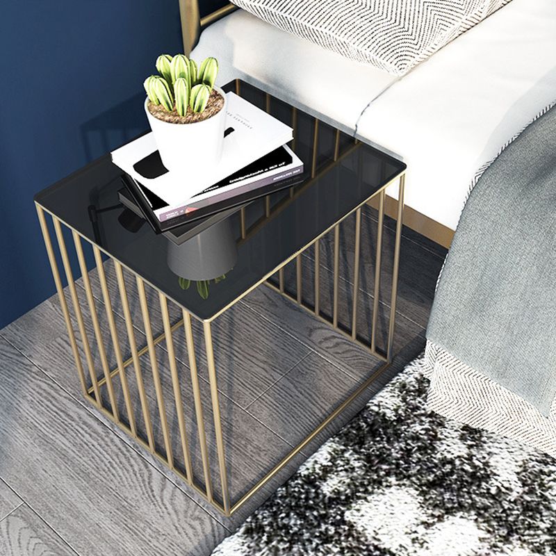 Mid-Century Metal Frame Rectangular Metal Wrap Living Room Side Table
