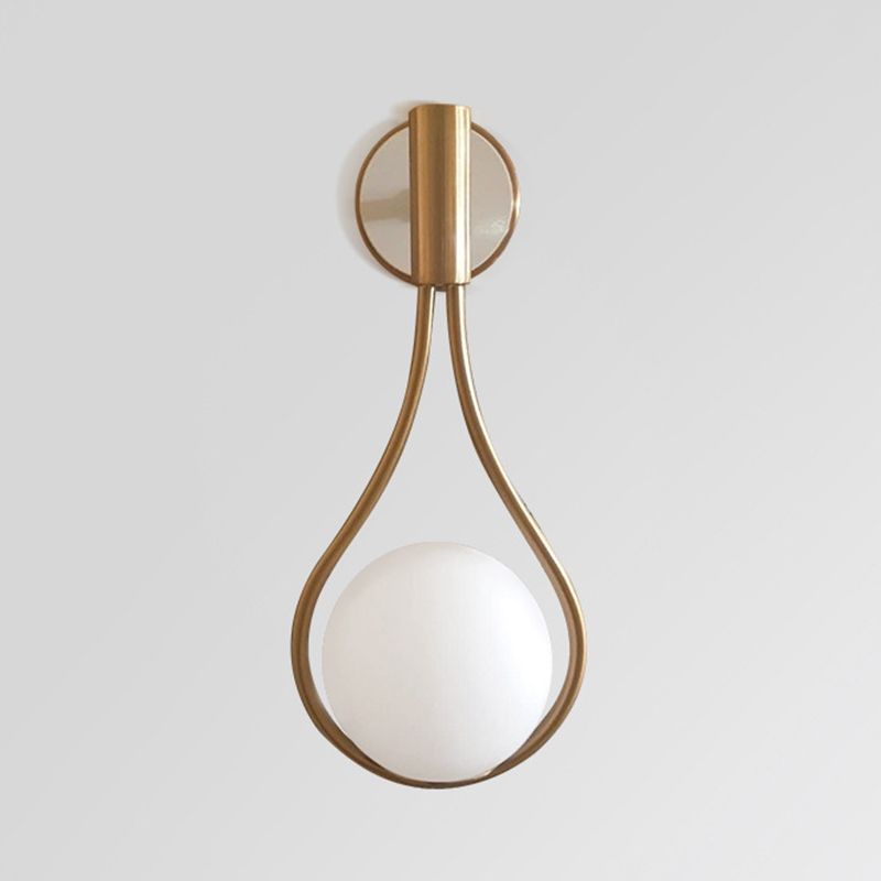 Lámparas de plataformas de estilo nórdico de estilo nórdico moderno vidrio 1 placas de pared ligeras en acabado dorado