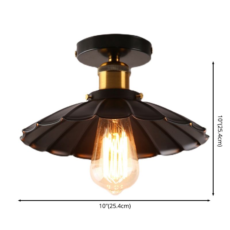 Schwarz mit Schirgel mit Flush Mount Industrial inspirierte 1-leichte Halbblöde-Deckenleuchten