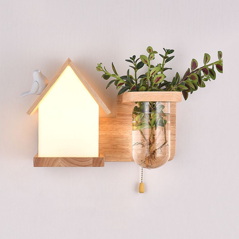 Holzwandleuchte ohne Pflanzen moderne Wandleuchte für das Wohnzimmer