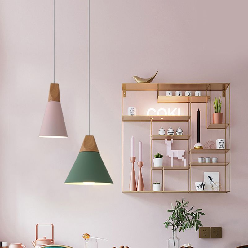 Macaroon Modern Hanging Lamps Aluminum Shade Pendant Lighting Fixtures