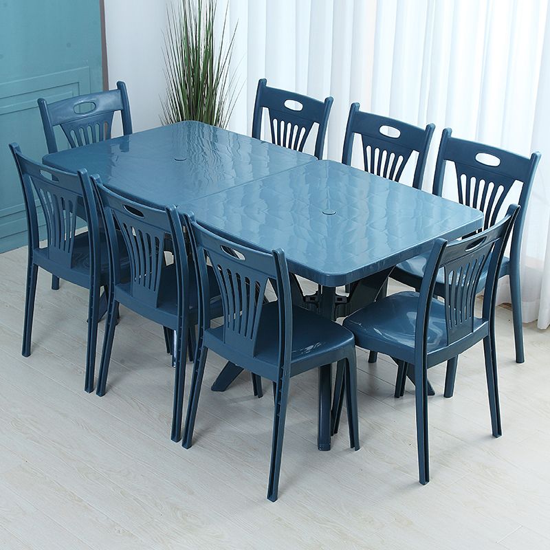 Sillas de comedor de estilo nórdico, silla auxiliar de plástico sin brazos para cocina (juego de 4)