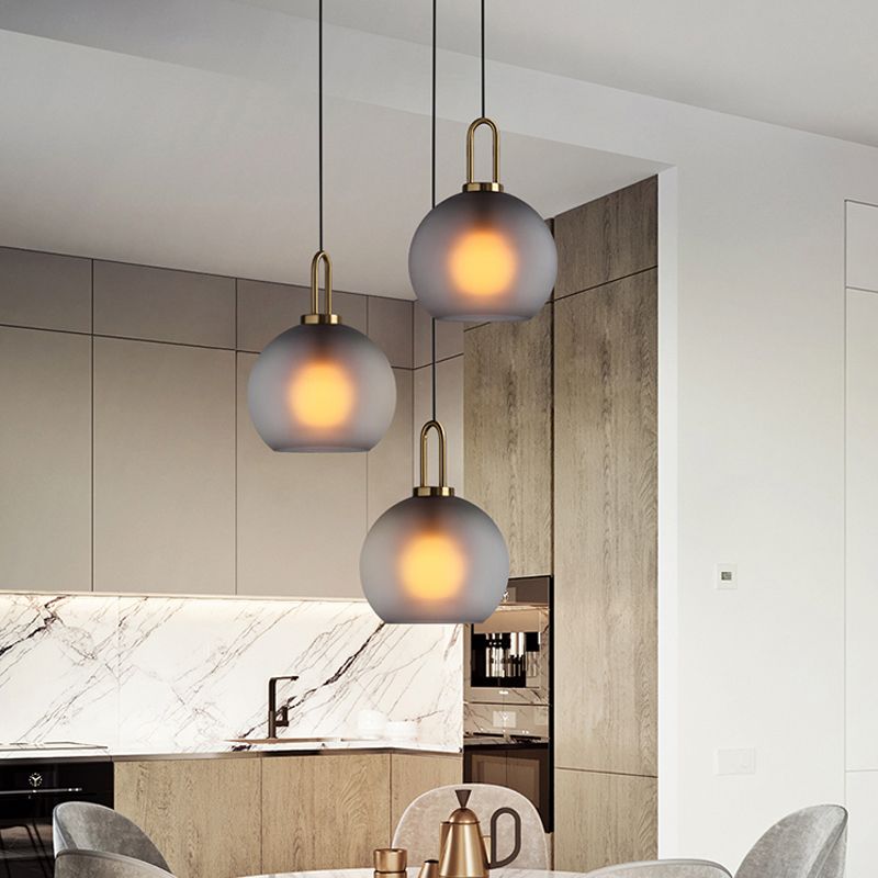 Industrial Style Pendant Lighting Glass 1 Light Pendant Light for Living Room