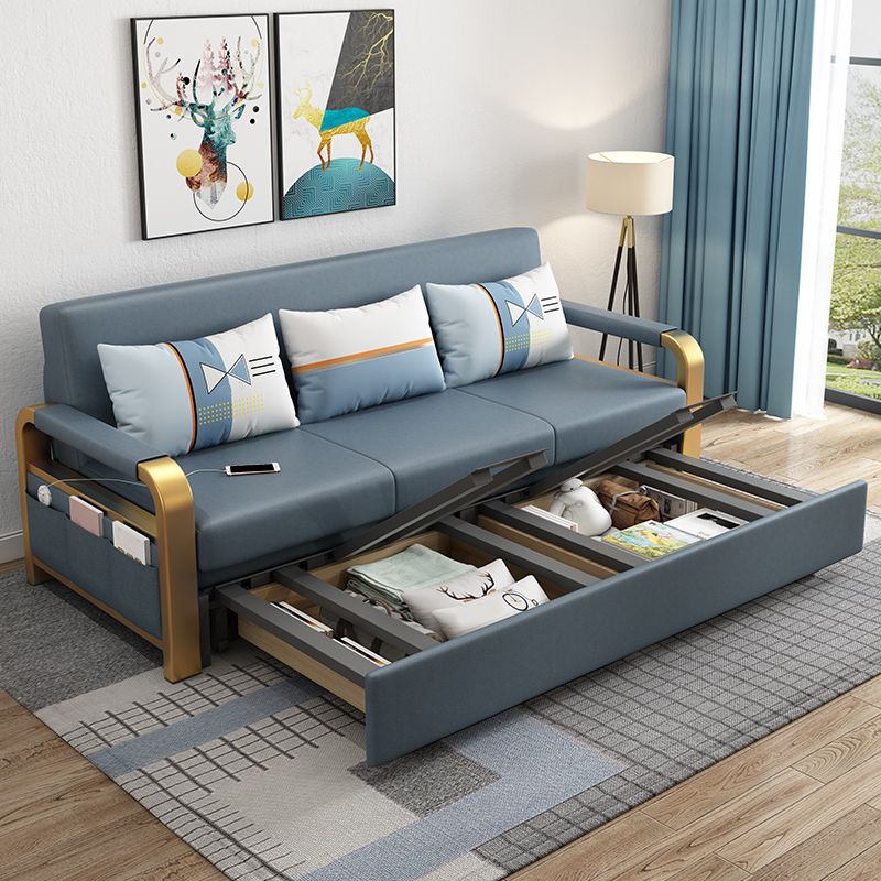 Pillow Included Futon Sofa Bed Square Arms Futon Sleeper Sofa