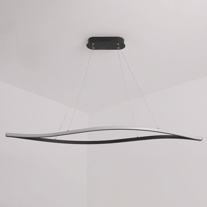 Minimalist Leaf Shaped Island Lamp Acrylic Dining Room LED Hanging Light Fixture