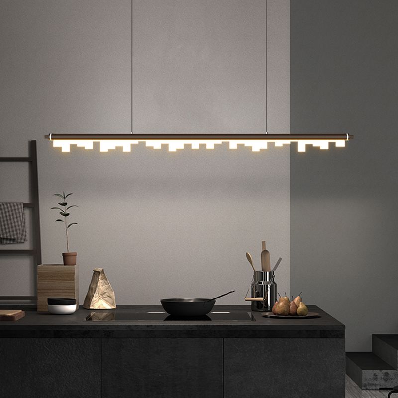 Zeitgenössischer Stil linearer Form Pendelleuchte Leuchtmetall 1 Licht Anhänger Beleuchtung