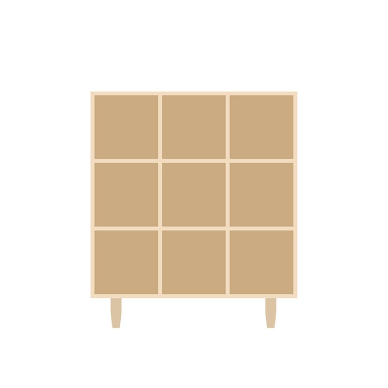 Natural Standard Bookshelf Wooden Contemporary Bookcase with Shelves