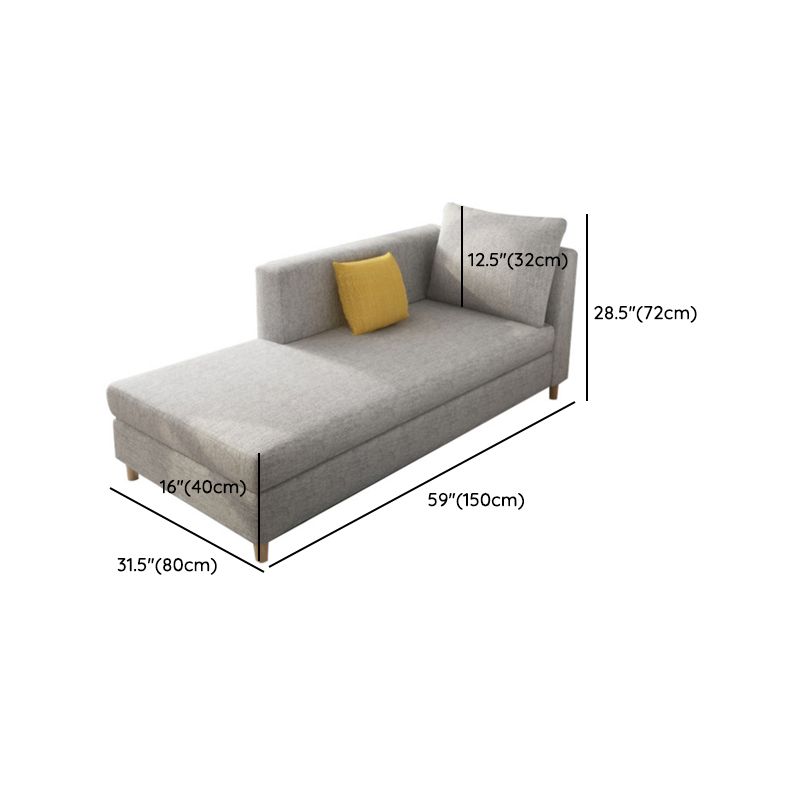 Solid Color Chaise Lounge Chair Square Arm Chaise for Bedroom