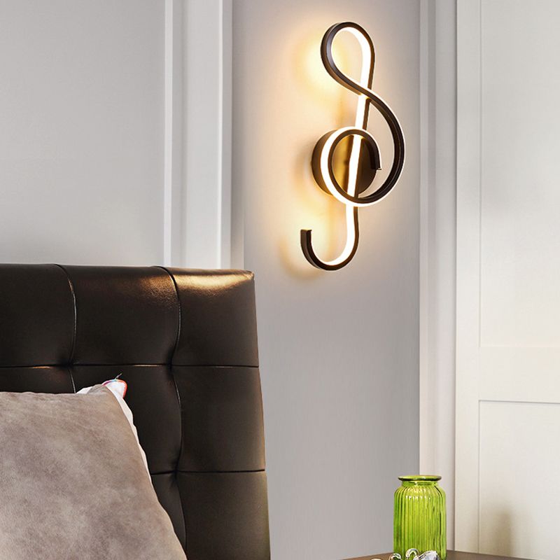 Single Contemporary Black/White Unique LED Metallic Wall Mounted for Bedroom