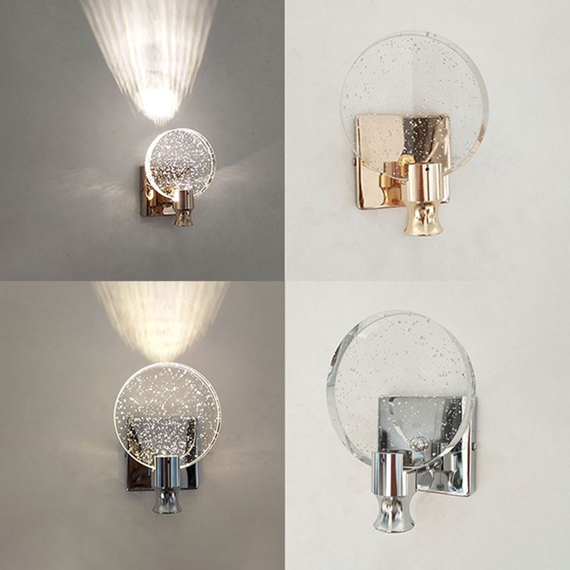 Runde LED -Wandleuchten Licht zeitgenössischer moderner Kristallschatten Innenwandlicht