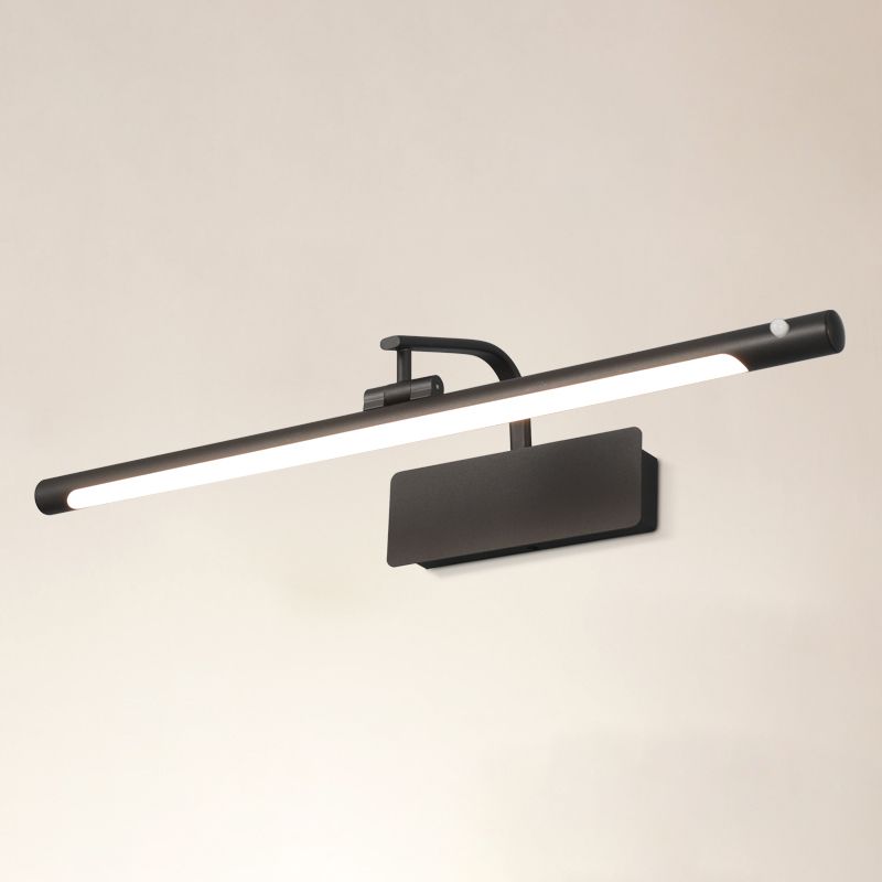 Moderno lampada a montaggio a parete lineare lampada in induzione in metallo a 1 luci per bagno