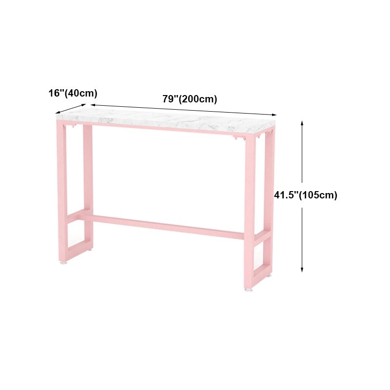 Moderne rosa Rechteck Gegenhöhe Pub Tisch Café Hode Footreest Pub Bar Table
