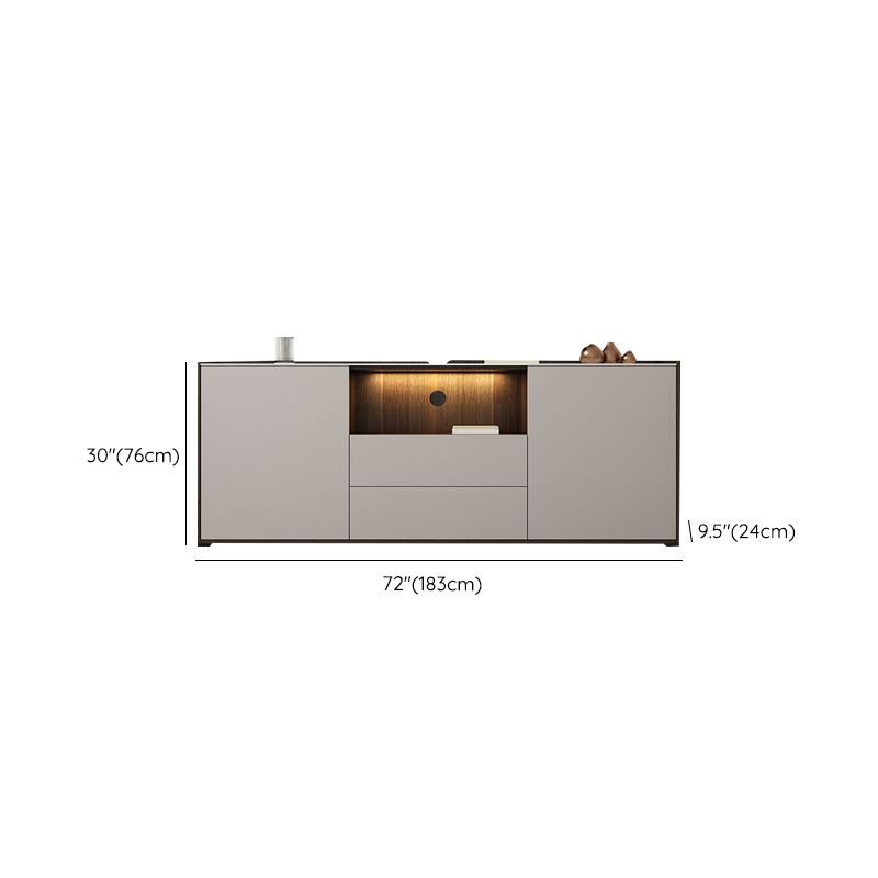 Stone Media Console TV Stand Modern TV Stand Console with 2 Drawers