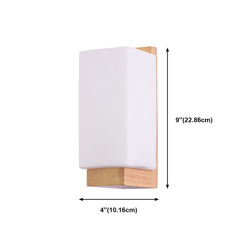 Rectangular Wall Sconce Lighting Modern Style Wood 1 Light Wall Mounted Light