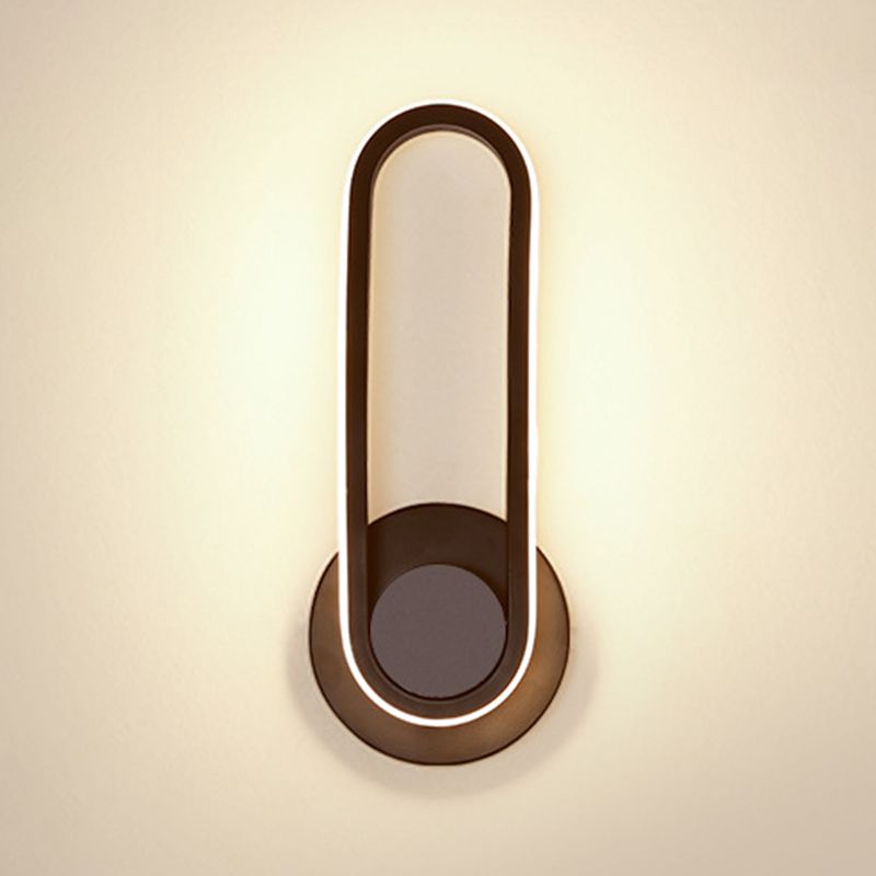 Moderne Stil ovaler Wandmontaglampen Metall 1 Licht Wandleuchte Leuchten