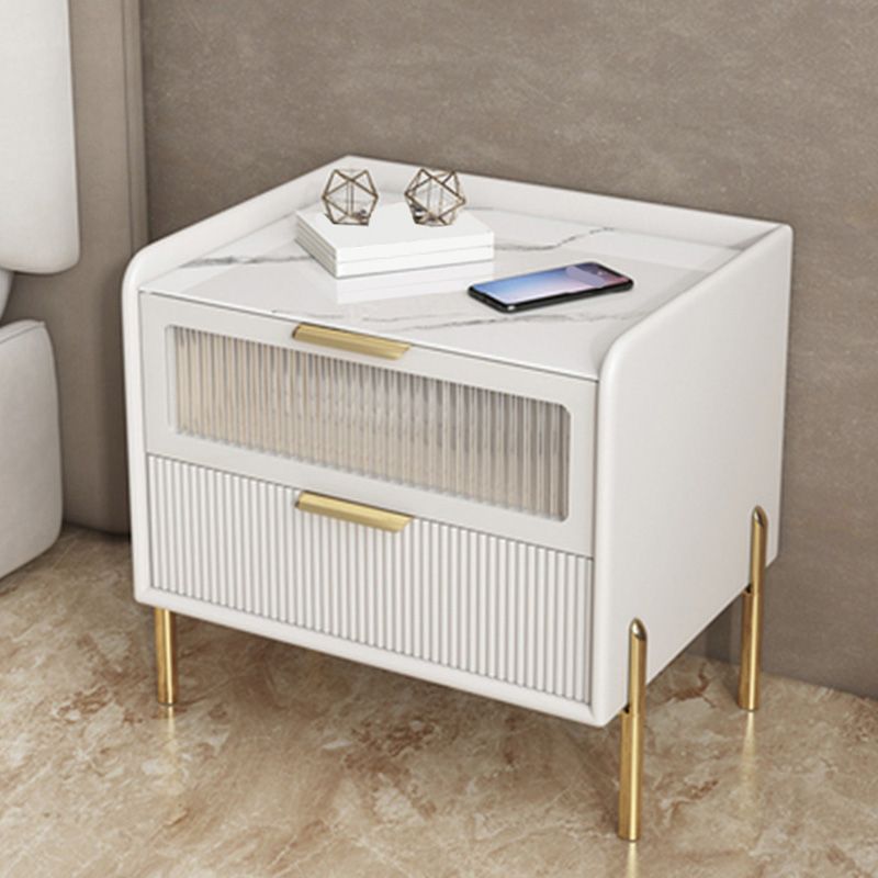 Wood Nightstand 16" Wide Bed Nightstand with Draewrs and Legs