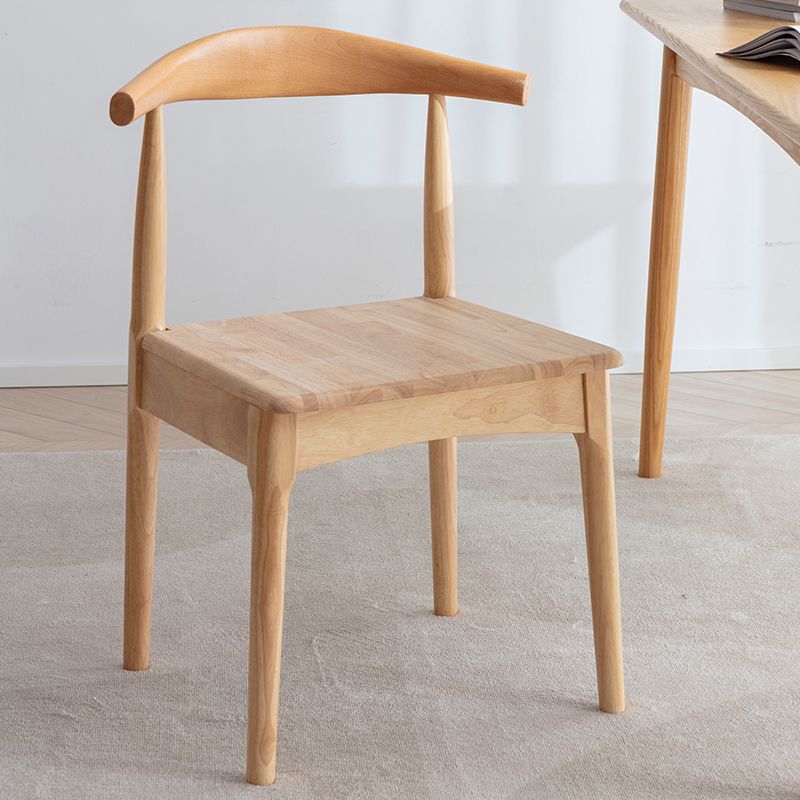 Scandinavian Dining Chair 17'' Wide Wood Dining Side Chair with Open Back for Home Use