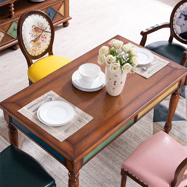 Mid-Century Modern Rectangle Dining Table Wood Table for Kitchen,55"L x 31.5"W x 29.5"H