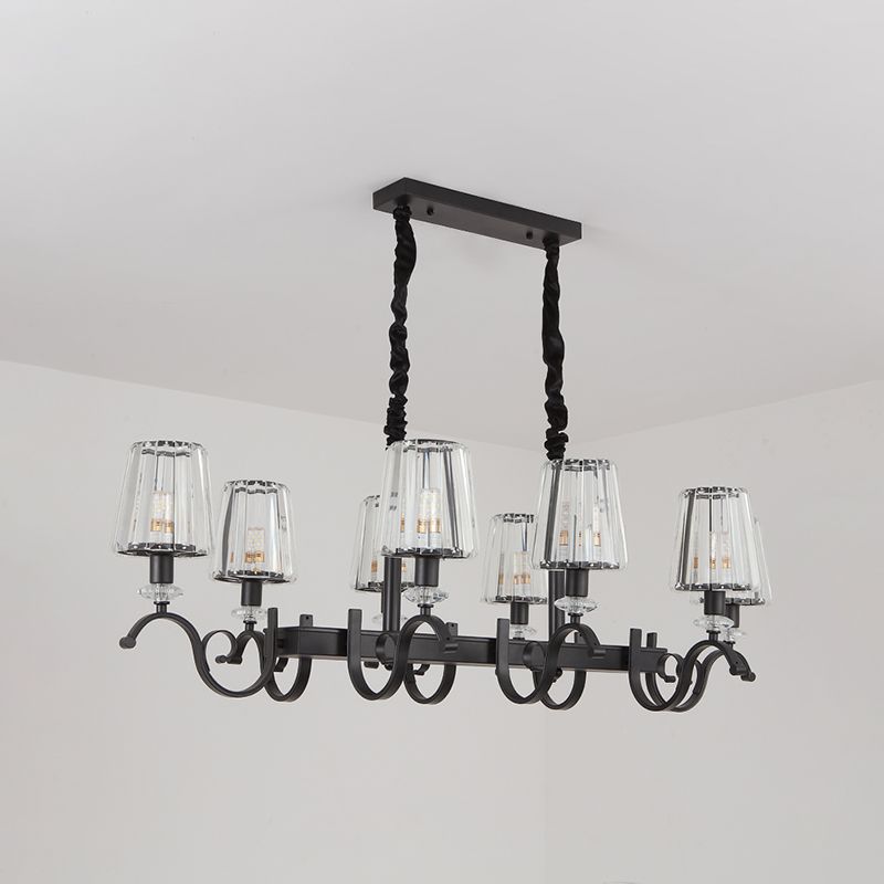 American Style Hanging Lamp Crystal Shade Island Light Fixture for Living Room