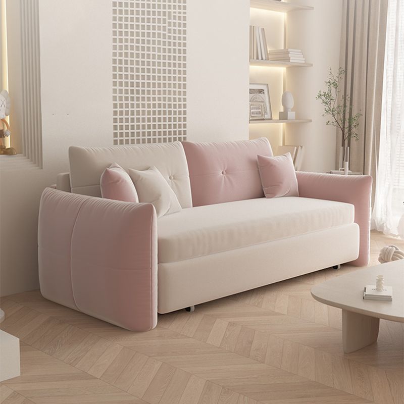 31" Wide Glam Futon Sofa Bed Pillow Included Sleeper Sofa with Storage