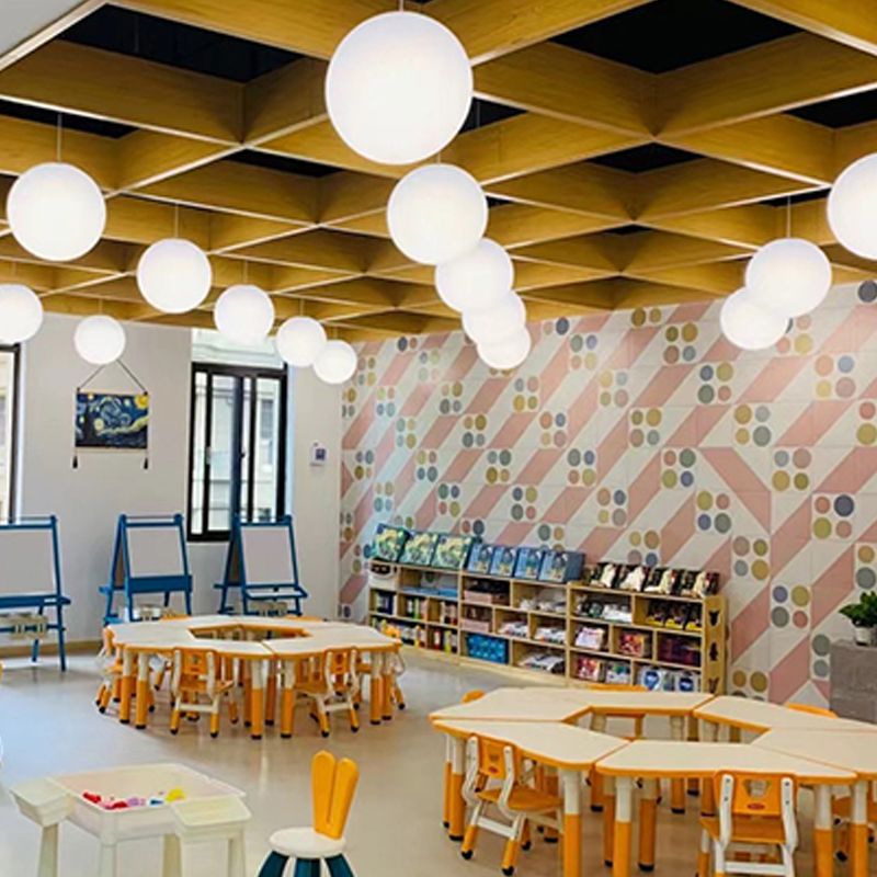 Ball Shape Hanging Light Fixture Glass Simple Hanging Pendant Light