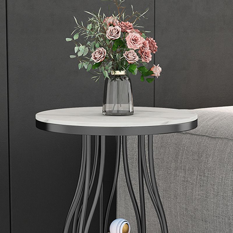 19"W Contemporary Corner Table Round Storage Accent Side Table