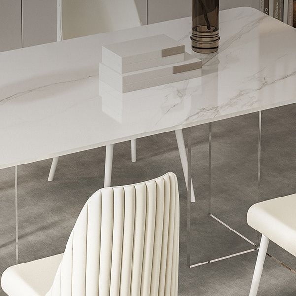 Acrylic and Slate Table Industrial Style Simple Home Rectangular Dining Table