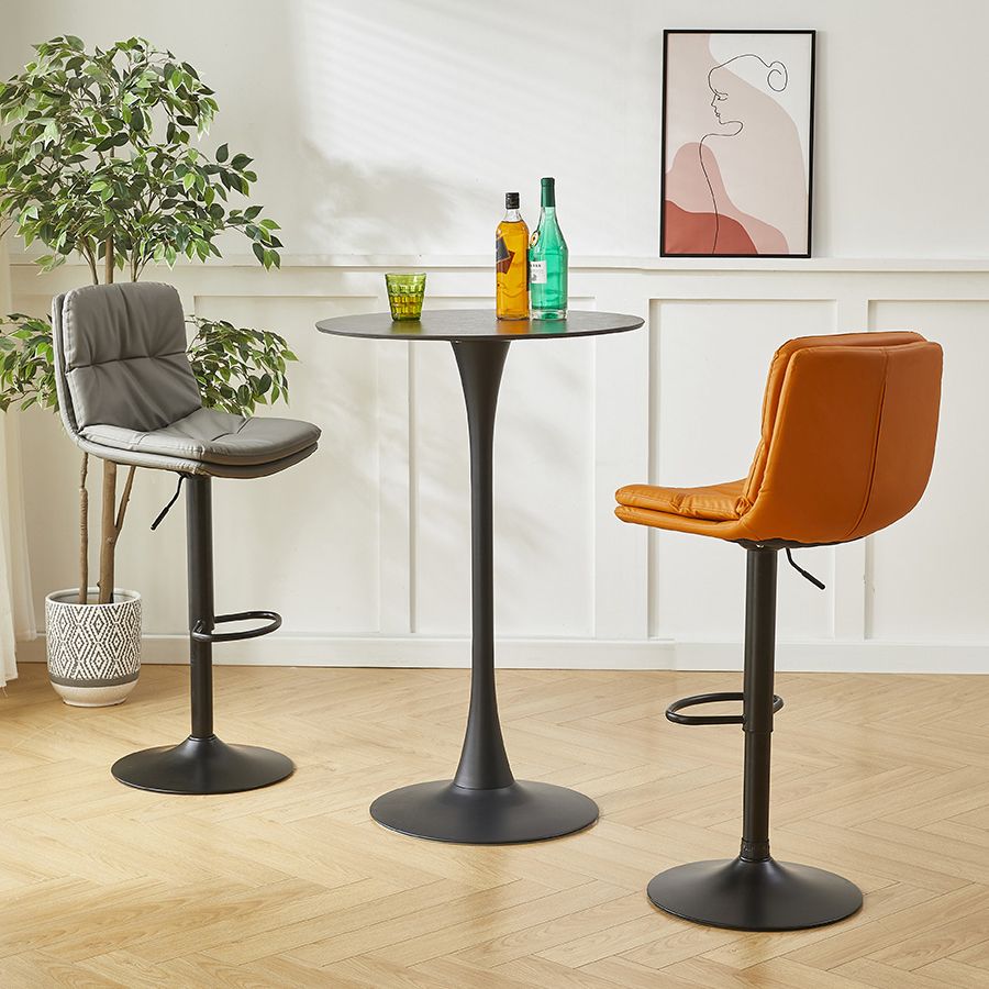 Modern Style Revolving Adjustable Upholstered Bar Stool with Metal Legs