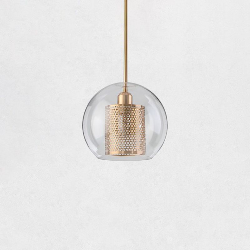 1 lichte bol lichtkit retro industrieel glas hangend licht met hangend snoer voor restaurant