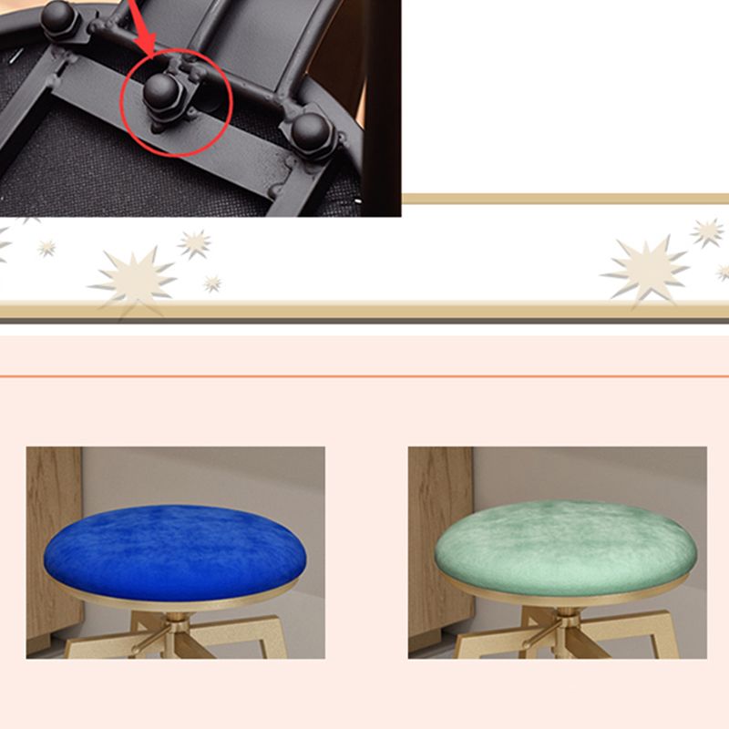 Cabresco de barra de estilo glamoroso con altura ajustable girando el asiento redondo del asiento en oro