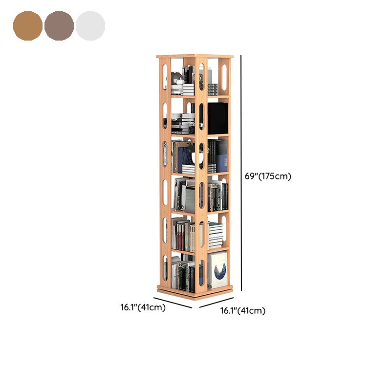 Mid Century Modern Open Storage Bookcase with Shelves for Home Office