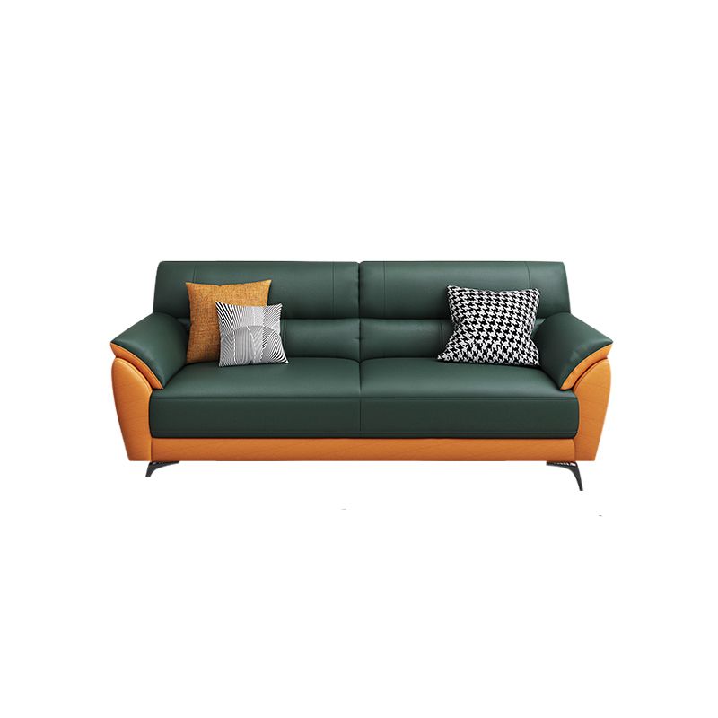 Glam Green Sewn Pillow Back Pillow Top Arm Stain Resistant Sofa