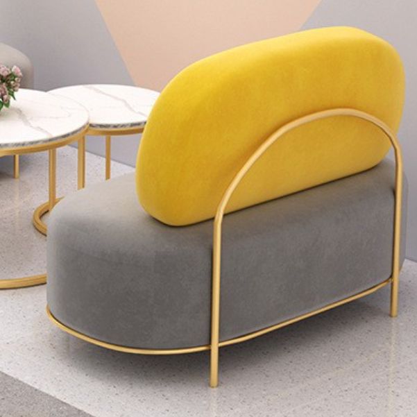 Contemporary Grey Sofa with Golden Frame and Armless Standard Sofa