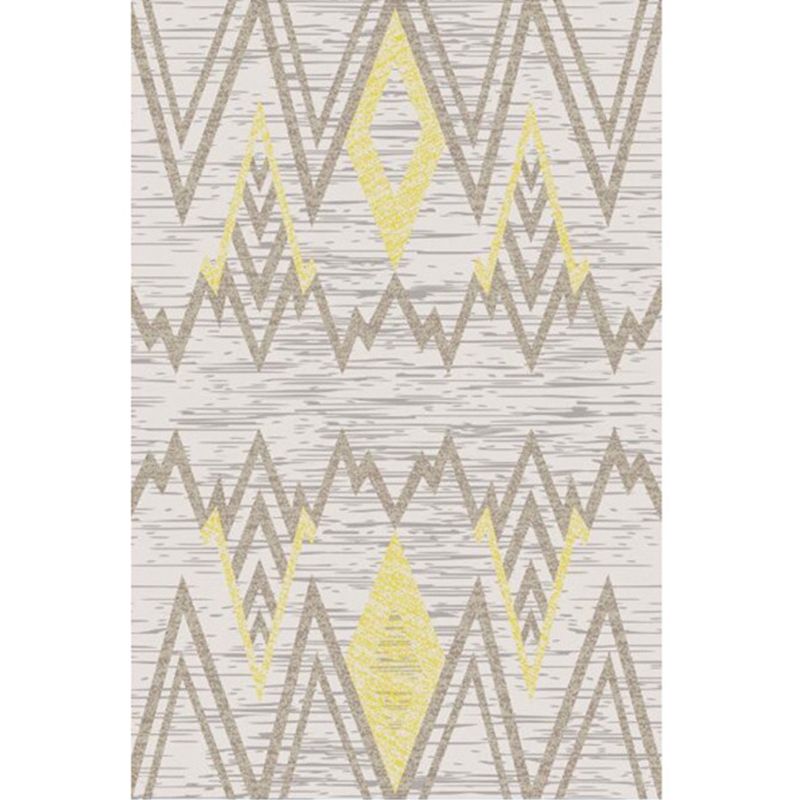 Modern Geometry Colorblock Rug Multi-Color Polyester Carpet Pet Friendly Anti-Slip Backing Washable Rug for Room