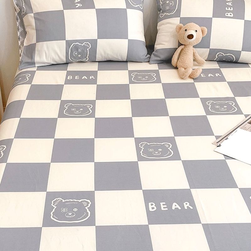 Cartoon Print Sheets Cotton Fade Resistant Non-Pilling Soft Bed Sheet Set