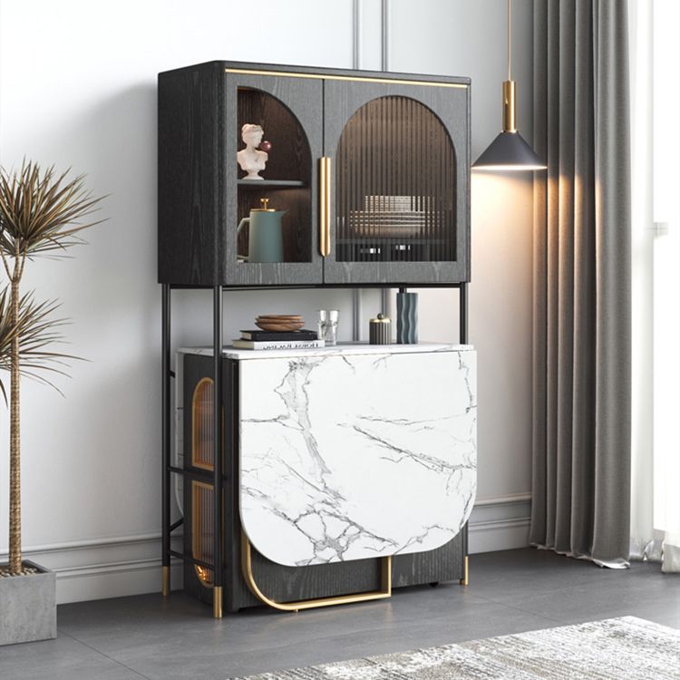 Moderne stijl rechthoekige 63 "eettafel Gesinterde stenen eettafel met druppelblad voor thuis