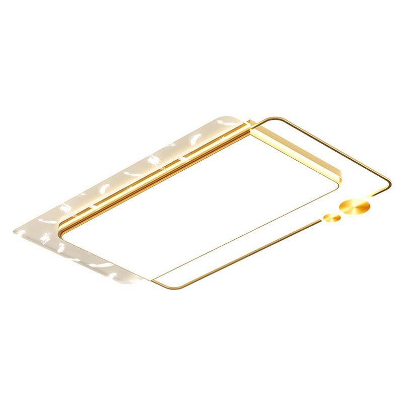 Rectangular Iron LED Flush Mount Modern Style 1 Light Ceiling Light Fixture for Living Room