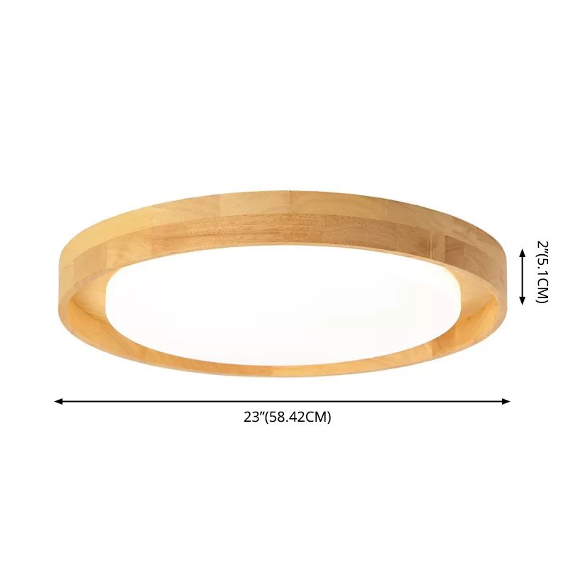 Wooden Circle Flush Ceiling Light Fixture Modern Style LED Wood Flush Light Fixture