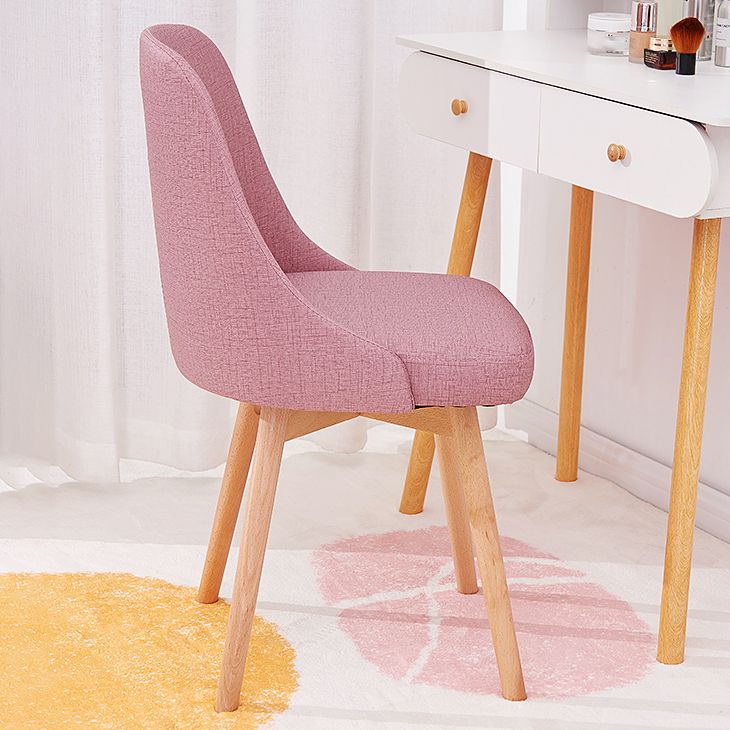 Chaises de salle à manger rembourrées sans accoudoirs Chaises de salle à manger latérales scandinaves avec pieds en bois