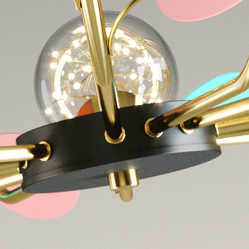 Lámpara de araña de forma esférica de estilo moderno de vidrio múltiple luz colgante para cocina