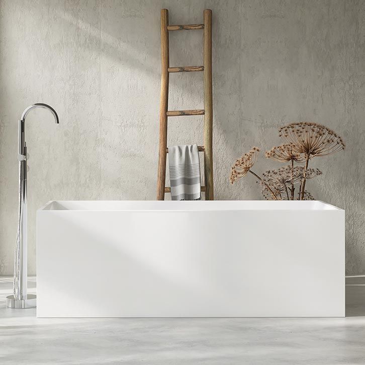 Modern Rectangular Tub Acrylic  Freestanding Bathtub for Home