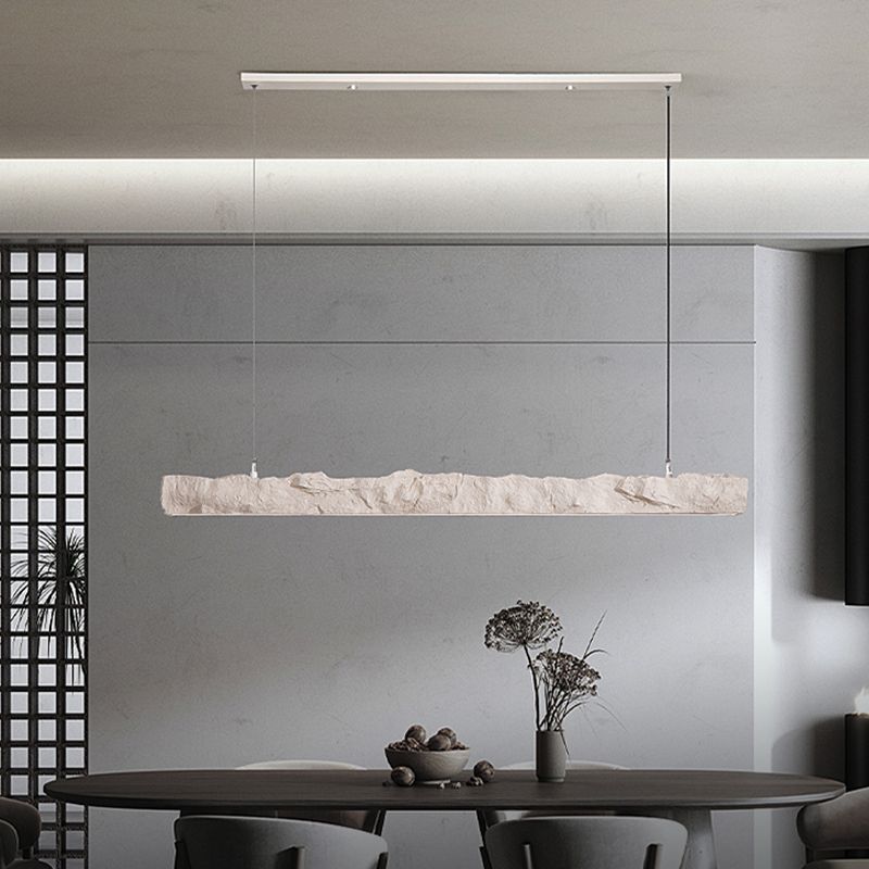 Linear Modern Kitchen Island Fixture Resin &* Acrylic LED Ceiling Pendant Fixture