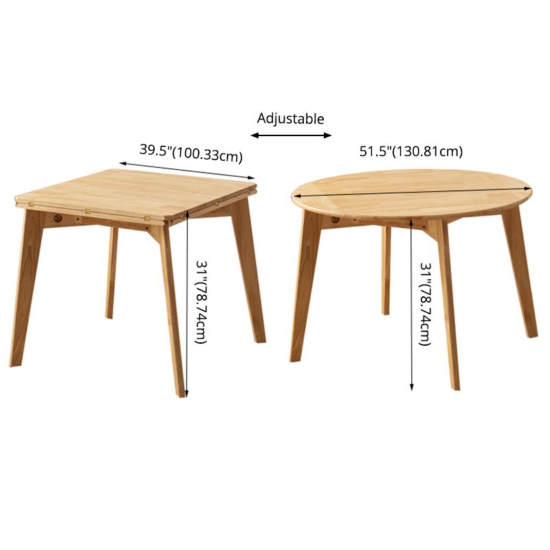 Modern Wood Adjustable Kitchen Dining Set 4 Leg Base Table with Folding Leaf